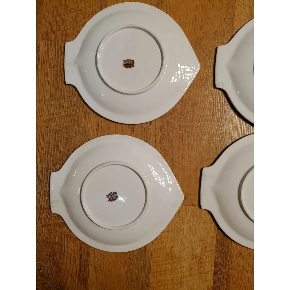 Vtg Ucagco Japan Fish Plate SET OF 4 8
